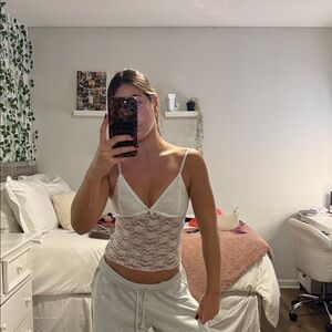 Edikted White Lace Cami Top